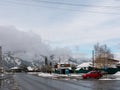 Chemal, Altai Republic, Russia - 15 October 2020: Russian rural village Chemal in the snow. The life of local people. The main