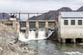 Chemal river. Chemal HPP. Chemal hydroelectric power station in Altai Royalty Free Stock Photo