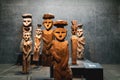 Chemamull wood statues at Pre-columbian Art Museum - Santiago, Chile Royalty Free Stock Photo