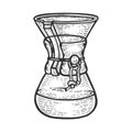 Chemex Coffeemaker sketch engraving vector Royalty Free Stock Photo