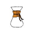 Chemex doodle icon, vector hand drawn illustration Royalty Free Stock Photo