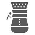 Chemex glyph icon, coffee and cafe, coffeemaker