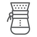 Chemex line icon, coffee and cafe, coffeemaker