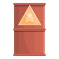 Chemical barrel icon cartoon vector. Toxic oil