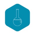 Chemical beaker icon, outline style Royalty Free Stock Photo