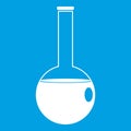 Chemical beaker icon white Royalty Free Stock Photo