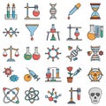 Chemical & Bio Lab Equipment Vector Icons Pack Every Single Icon can Easily Modify or Edit