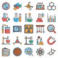 Chemical & Bio Lab Equipment Vector Icons Pack Every Single Icon can Easily Modify or Edit