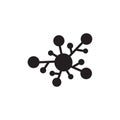 Chemical Bond Icon In Flat Style Vector. Black Molecule Icon Vector Illustration Royalty Free Stock Photo