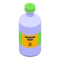 Chemical bug bottle icon isometric vector. Control pest