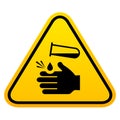 Chemical burn hazard vector sign