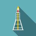 Chemical burner icon, flat style