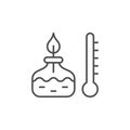 Chemical burner line outline icon Royalty Free Stock Photo