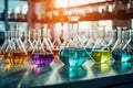 Chemical chemistry background science test liquid scientific research laboratory flask experiment Royalty Free Stock Photo