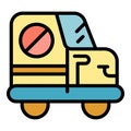 Chemical control car icon vector flat
