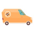 Chemical control truck icon cartoon vector. Tanker pest