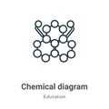 Chemical diagram outline vector icon. Thin line black chemical diagram icon, flat vector simple element illustration from editable