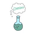 Chemical doodles on school squared paper, seamless pattern Royalty Free Stock Photo
