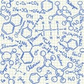 Chemical doodles seamless pattern Royalty Free Stock Photo