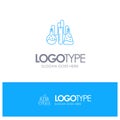 Chemical, Dope, Lab, Science Blue outLine Logo with place for tagline