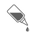 Chemical Dropper icon, gray vector graphics