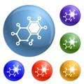 Chemical element molecule icons set vector Royalty Free Stock Photo