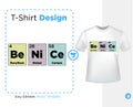 Chemical elements of periodic table. Funny chemistry, phrase - Be nice