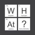 Chemical elements of the periodic table. Funny chemistry, phrase - Whats up. Monochromatic design for web, print or art Royalty Free Stock Photo