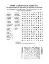 Chemical elements word search puzzle