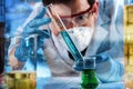 Chemical engineer working with tube test in the research laboratory Royalty Free Stock Photo