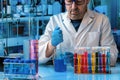 Chemical engineer working with tubes test in research laboratory Royalty Free Stock Photo