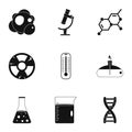 Chemical experience icon set, simple style