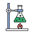 Chemical experiment half Glyph Style vector icon which can easily modify or edit