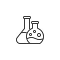 Chemical Experiment flasks line icon