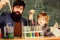 Chemical experiment. Genius minds. Genius toddler private lesson. Teacher child test tubes. Genius kid. Achieving