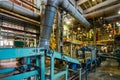Chemical factory. Elastomer and thermoplastic production line Royalty Free Stock Photo