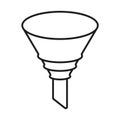 Chemical filter funnel line art icon for apps and websites