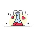 Chemical, Flask, Heart, Love  Business Flat Line Filled Icon Vector Banner Template Royalty Free Stock Photo