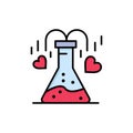 Chemical, Flask, Heart, Love  Flat Color Icon. Vector icon banner Template Royalty Free Stock Photo