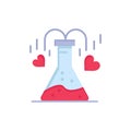 Chemical, Flask, Heart, Love  Flat Color Icon. Vector icon banner Template Royalty Free Stock Photo