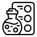 Chemical flask icon outline vector. Medical care Royalty Free Stock Photo