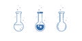 A chemical flask. Icons set. Equipment for chemical laboratory. Line design. Vector