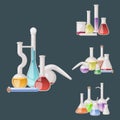 Chemical flask laboratory vector lab glassware tube liquid biotechnology analysis tubes medical scientific equipment.