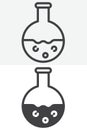 Chemical flask line and solid vector icon set Royalty Free Stock Photo
