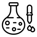 Chemical flask pipette icon, outline style