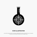 Chemical, Flask, Reaction, Lab, Target solid Glyph Icon vector