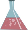 Chemical flask with reagents in vector