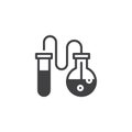 Chemical flask and test tube vector icon Royalty Free Stock Photo