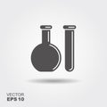 Chemical flask and test tube. Vector logo Royalty Free Stock Photo