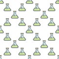 Chemical Flask vector Chemistry colored seamless pattern Royalty Free Stock Photo